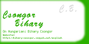 csongor bihary business card